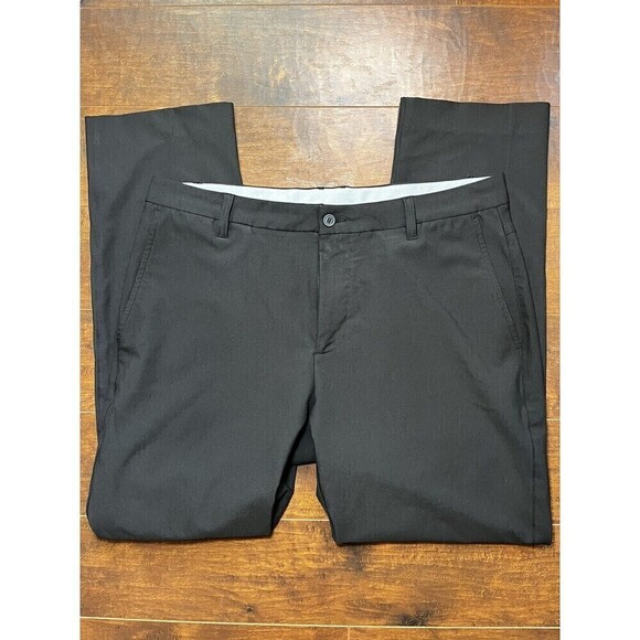 FJ Footjoy Mens Straight Leg Black Golf Performance Pants Sz 36x30 - Picture 1 of 6